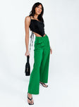 front view of model wearing Princess Polly Archer Pants Apple Green 