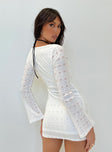 product Princess Polly Boat Neck  Careen Long Sleeve Mini Dress White