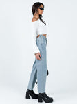 product Princess Polly High Waisted  Pyrene Straight Leg Jeans Mid Wash Denim