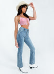 back view of model wearing Princess Polly Trudi Denim Jeans High Waisted 