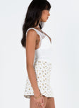 Selby Mini Skirt White/Yellow Tall