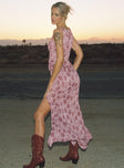 back view of model wearing Princess Polly Nikolise Maxi Skirt Purple Maxi 