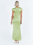 product Princess Polly High Neck High Neck  Armas Lace Trim Maxi Dress Green