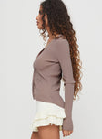 Sylvestra Long Sleeve Top Brown