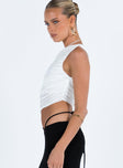 product Princess Polly Sleeveless Asymmetric Neckline  Brinstead One Shoulder Top White