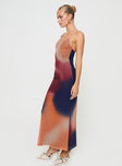 side view of model wearing Princess Polly Amoret Maxi Dress Multi Scoop Neck 