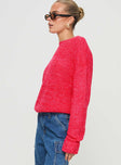 Knit sweater Crew neck, drop shoulder, ribbed trim Slight stretch, unlined 