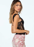 product Princess Polly Sleeveless High Neck  Some Like It Hot Lace Corset Onyx