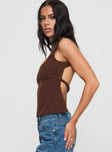 Dead Of Night Backless Top Brown