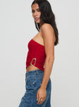 Machiatto One Shoulder Top Red