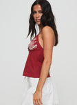 Helia Embroidered Top Red