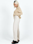 Front view of model wearing  front Princess Polly  O'mealy Pants Beige