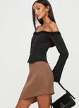 product Bronwen Asymmetrical Mini Skirt Brown Princess Polly  Mini Skirts 