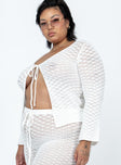 product Princess Polly Full Sleeves Square Neck  Wild & Free Crochet Top White Curve