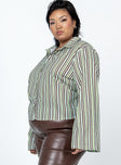 product Princess Polly Full Sleeves High Neck  Anni Stripe Shirt Multi Curve