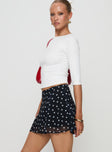 Dapple Bias Mini Skirt Black Polka Dot