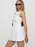 Haizel Cut Out Mini Dress White