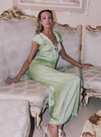 product Princess Polly High Neck High Neck  Armas Lace Trim Maxi Dress Green