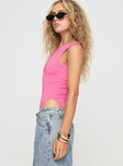 side view of model wearing Princess Polly Beresford Bodysuit Pink Sleeveless 