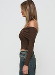 Myrina Long Sleeve Top Brown