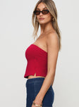 Aurorah Strapless Top Red