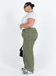 product Princess Polly High Waisted  Holly Asymmetric Straight Leg Jean Green Denim Curve