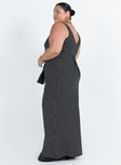 product Princess Polly Asymmetric Neckline  Nellie Maxi Dress Black Polka Dot Curve