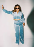 product Princess Polly High Waisted Pants High Waisted Pants High Waisted Pants High Waisted Pants  Velour Track Pant Blue Curve