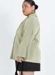 product Princess Polly Full Sleeves High Neck  Louie Pleated Shirt Sage Curve