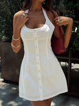 Mallorie Halter Mini Dress White