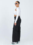 product Princess Polly  Luna Mid Rise Cargo Pants Black