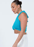 side view of model wearing Princess Polly Kaylen Top Teal 