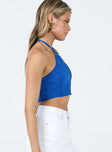 product Princess Polly Sleeveless Square Neck  Darnell Halter Top Blue