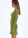 product Princess Polly High Neck High Neck  Brownhall Long Sleeve Mini Dress Green