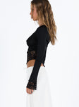 product Princess Polly Full Sleeves Square Neck  Motel Lucca Top Lace Black