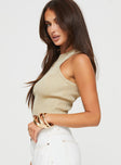 product Princess Polly Sleeveless Square Neck  Broder Backless Top Gold