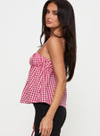 Mirabellah Frill Top Red Gingham