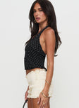 Brat Halter Top Onyx Polka