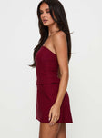 Nutmeg Strapless Mini Dress Burgundy