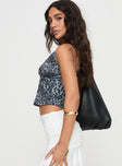 side view of model wearing Princess Polly Wandella Tank Leopard Sleeveless V-Neck 