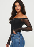 Arsema Off The Shoulder Bodysuit Black Petite