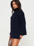 product Princess Polly High Neck  Tarin Knit Mini Dress Navy