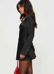 product Princess Polly Asymmetric Neckline  Phillipa Long Sleeve Mini Dress Black