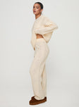 Homey Cable Knit Pants Cream