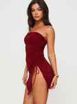 product Princess Polly Cowl Neck  Caprani Lace Mini Dress Burgundy