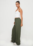 product Princess Polly High Waisted Pants  Ogilvie Linen Blend Pants Olive