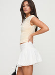 Bubble Broderie Mini Skirt White