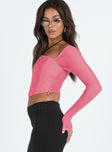 product Princess Polly Full Sleeves Square Neck  Beverly Long Sleeve Top Pink