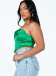 product Princess Polly Sleeveless Asymmetric Neckline  Buckner Strapless Top Green