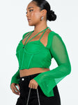 product Princess Polly Sleeveless Asymmetric Neckline  Stimpson Long Sleeve Top Green